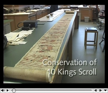 Conservation of the Ten Kings scroll.