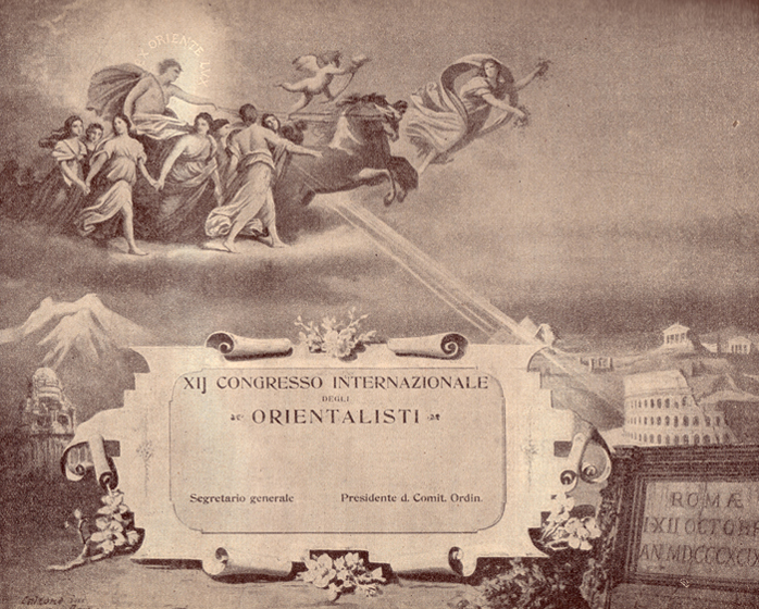 Fig 1: Poster from vol.1 of the Proceedings of the XII International Congress of Orientalists.